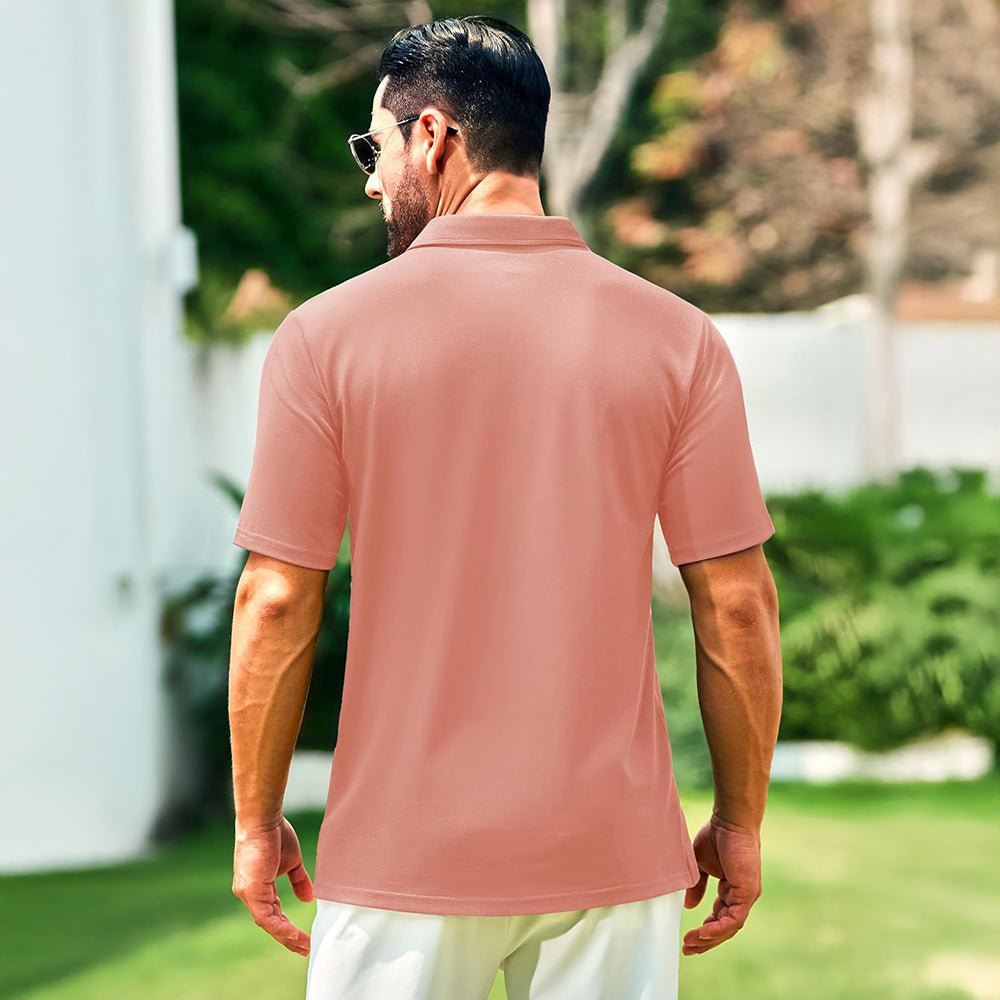 Men's Cotton Polo Shirts - Breathable Short Sleeve Golf Tee