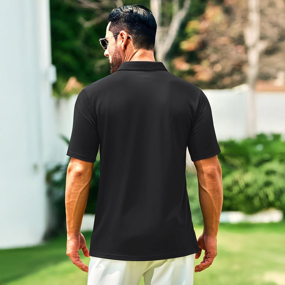 Men's Cotton Polo Shirts - Breathable Short Sleeve Golf Tee - veyora