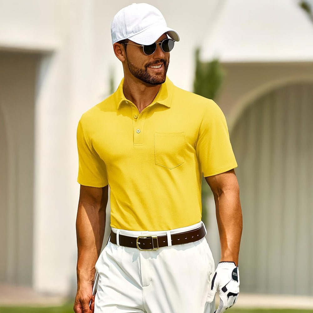 Men's Cotton Polo Shirts - Breathable Short Sleeve Golf Tee - veyora