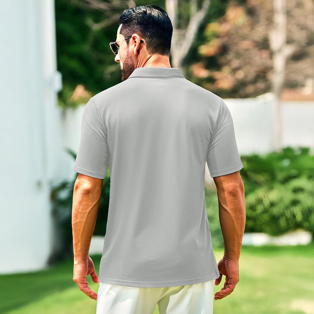Men's Cotton Polo Shirts - Breathable Short Sleeve Golf Tee