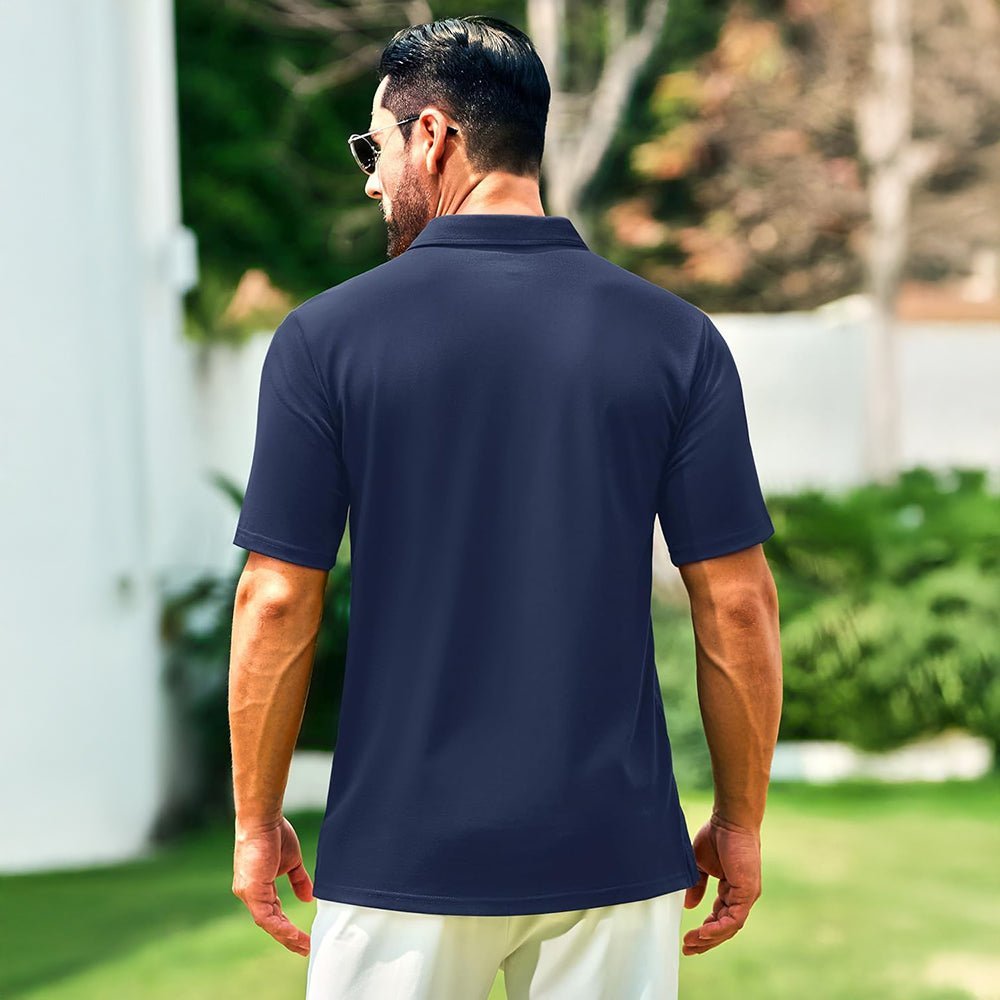 Men's Cotton Polo Shirts - Breathable Short Sleeve Golf Tee - veyora