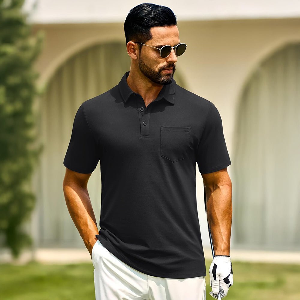 Men's Cotton Polo Shirts - Breathable Short Sleeve Golf Tee - veyora