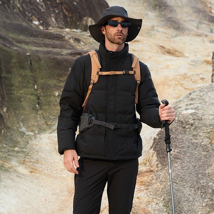 Men's Warm Down Puffer Jacket, Water - Resistant & Windproof - veyora