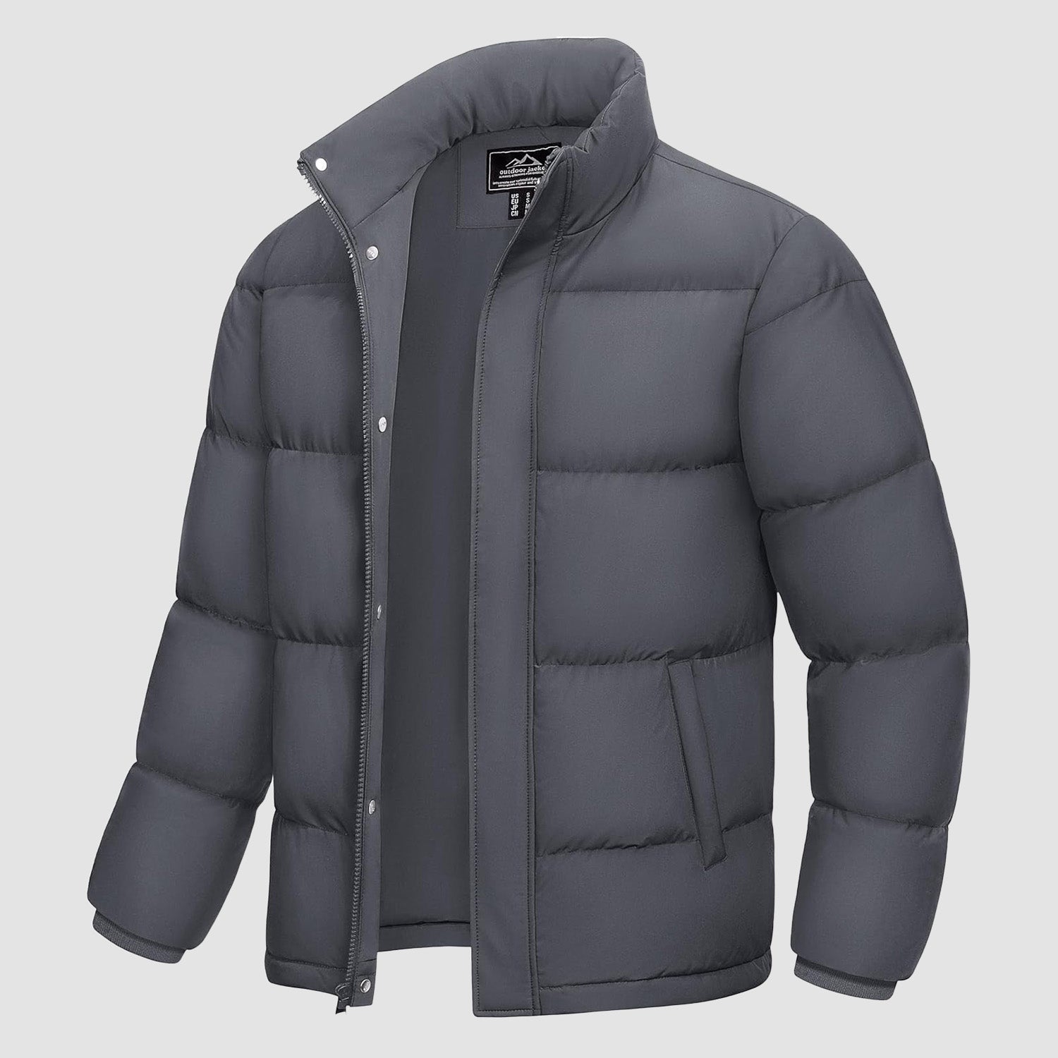 Men's Warm Down Puffer Jacket, Water - Resistant & Windproof - veyora