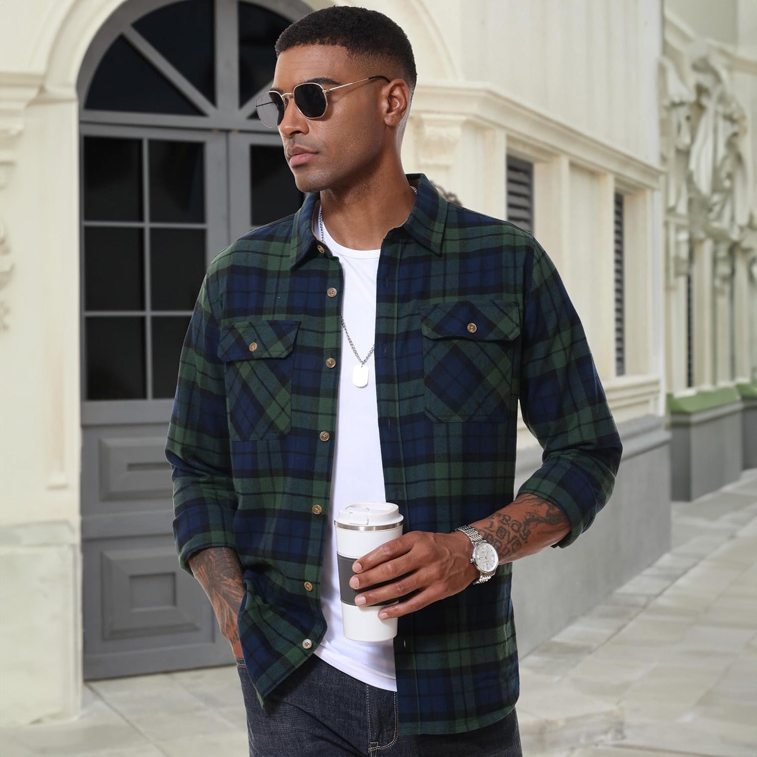 Men's Lightweight Flannel Shirt Jacket - veyora