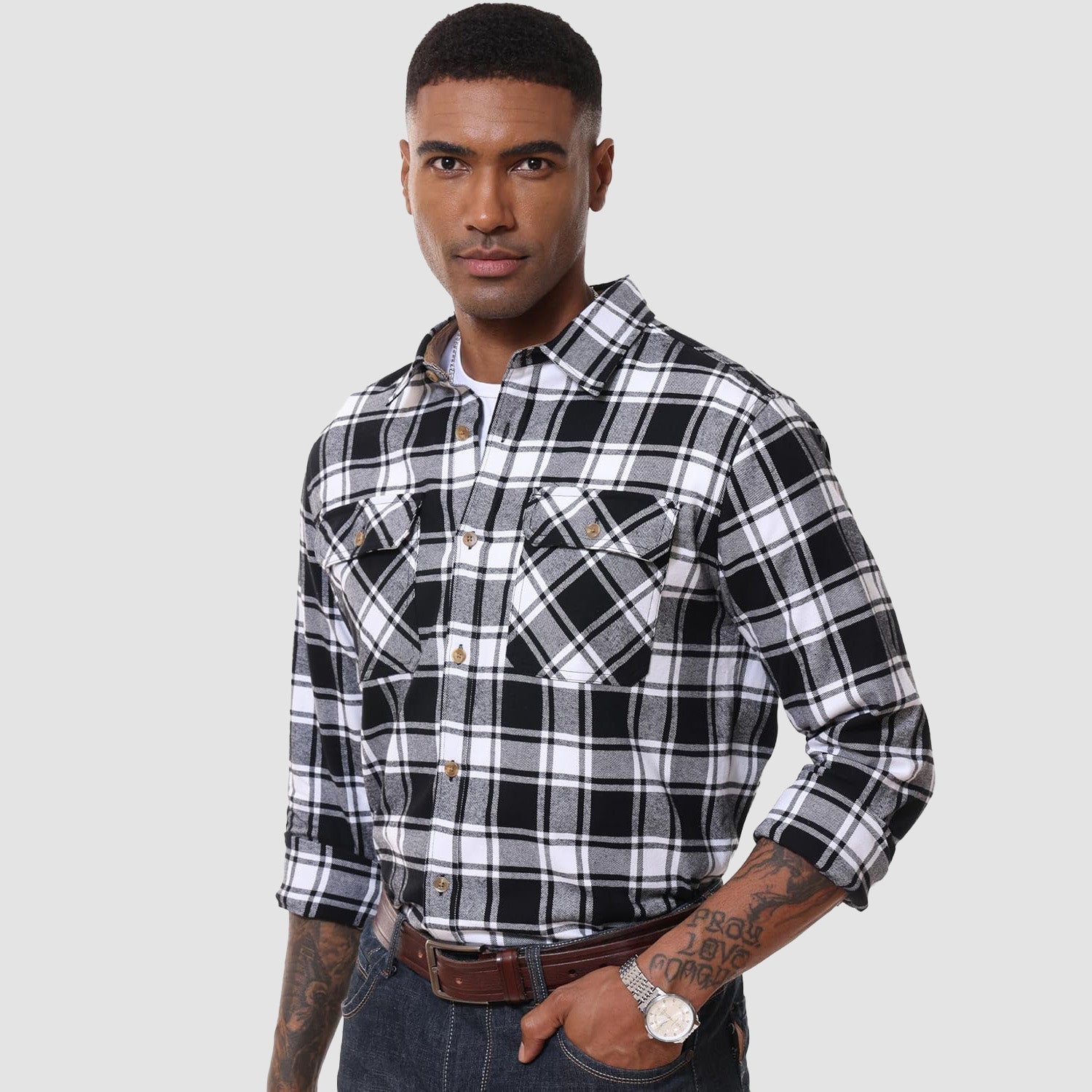 Men's Lightweight Flannel Shirt Jacket - veyora