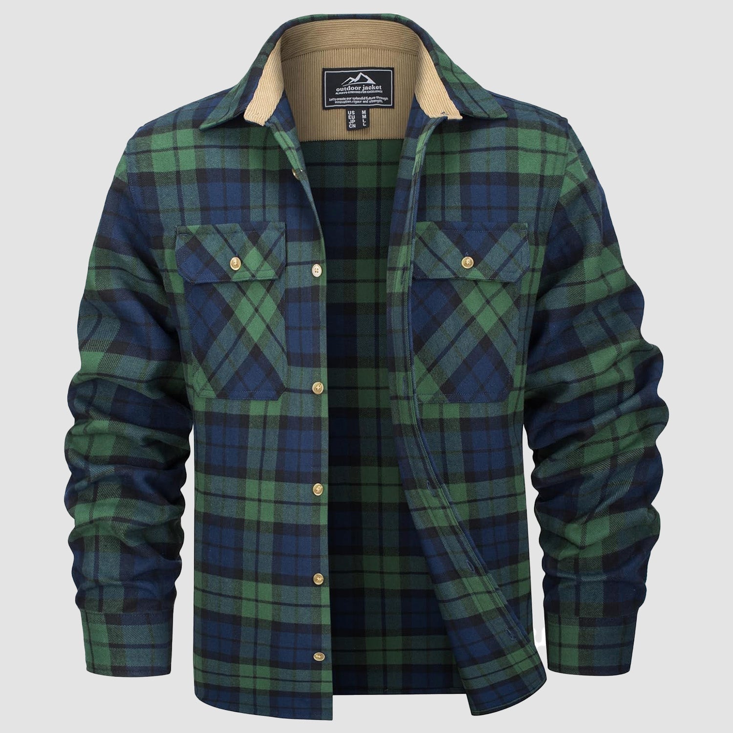 Men's Lightweight Flannel Shirt Jacket - veyora