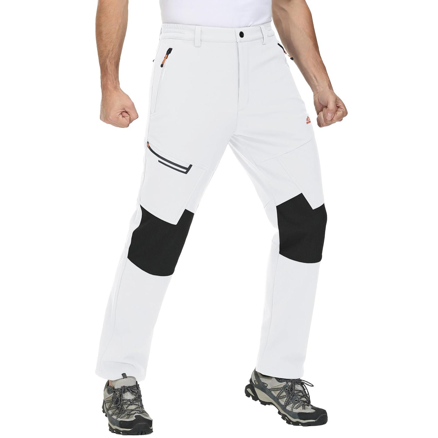 Men's Fleece - Lined Ski Pants - Water - Resistant, 4 Zip Pockets - veyora