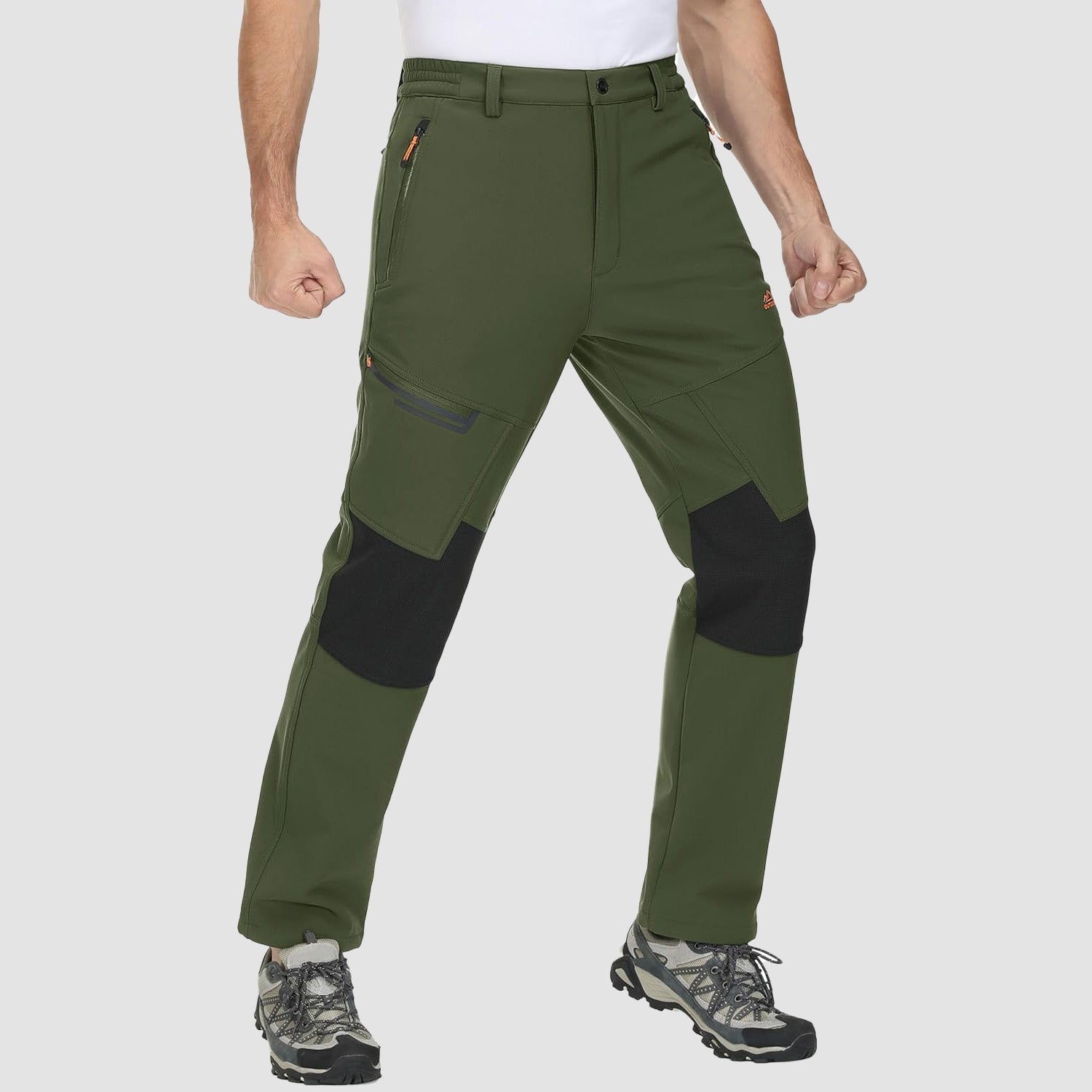 Men's Fleece - Lined Ski Pants - Water - Resistant, 4 Zip Pockets - veyora