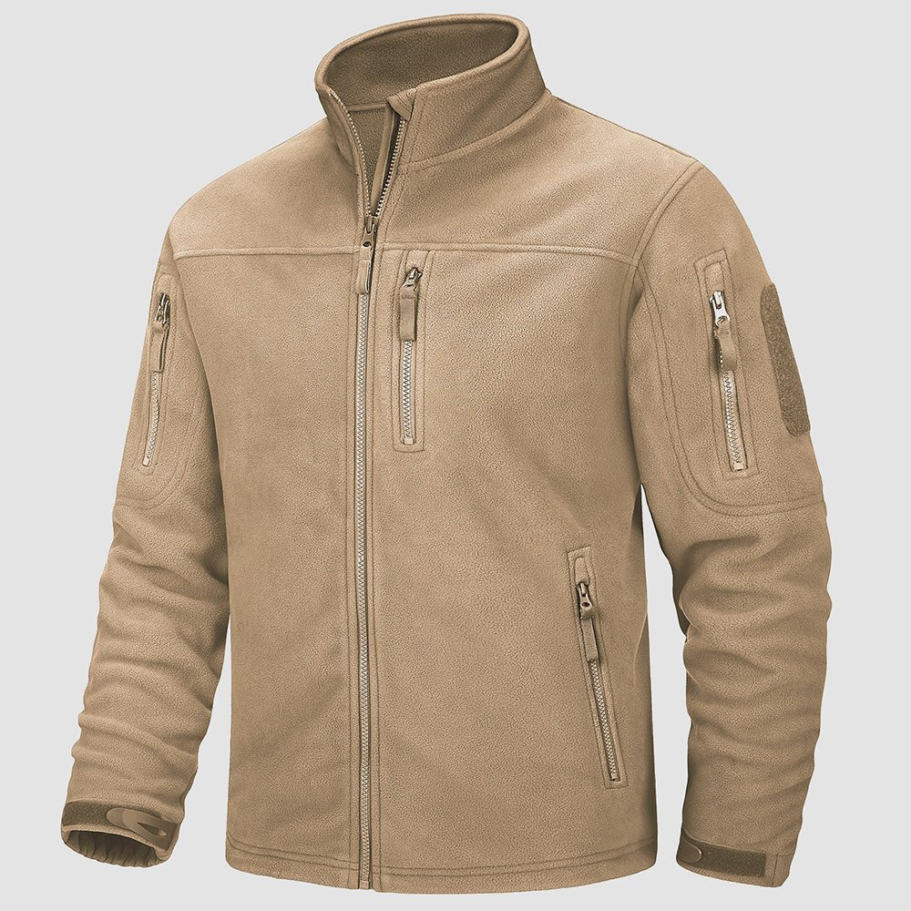 Men's Fleece Tactical Jacket Stand Collar Military Field Jackets - veyora