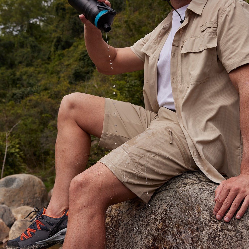 Men's Hiking Cargo Shorts with Zipper Pockets - veyora