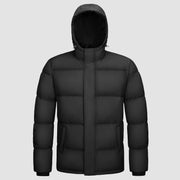 Men's Hooded Down Puffer Jacket, Water - Resistant & Windproof - veyora