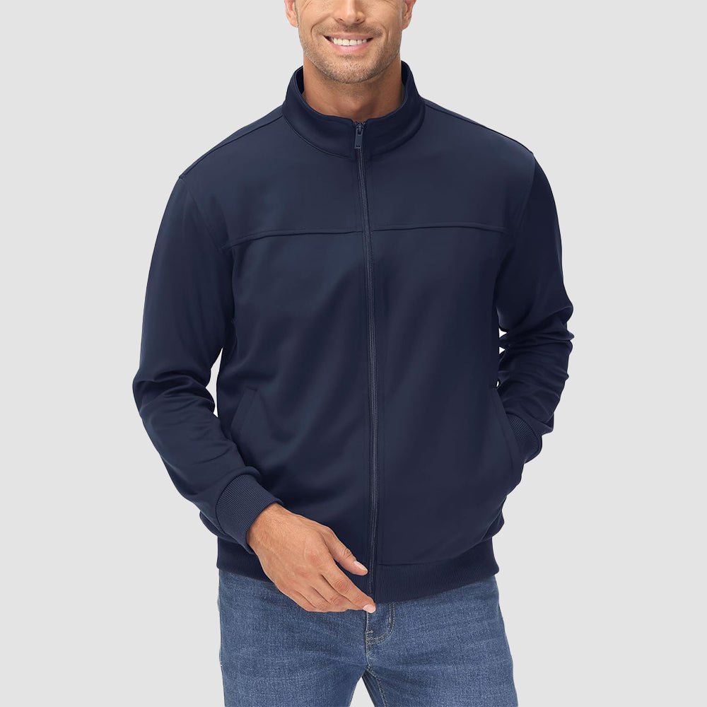 Men's Lightweight Full - Zip Track Jacket with Pockets - veyora