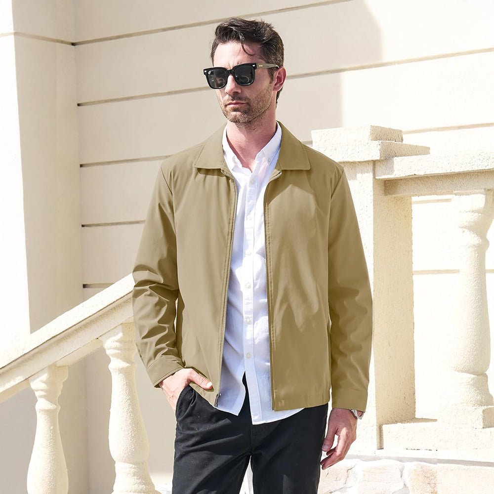 Men's Lightweight Jacket Casual Laydown Collar Jacket - veyora