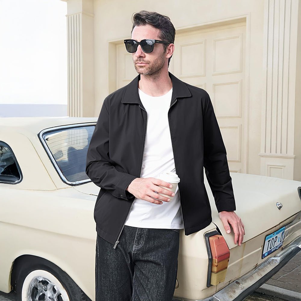 Men's Lightweight Jacket Casual Laydown Collar Jacket - veyora