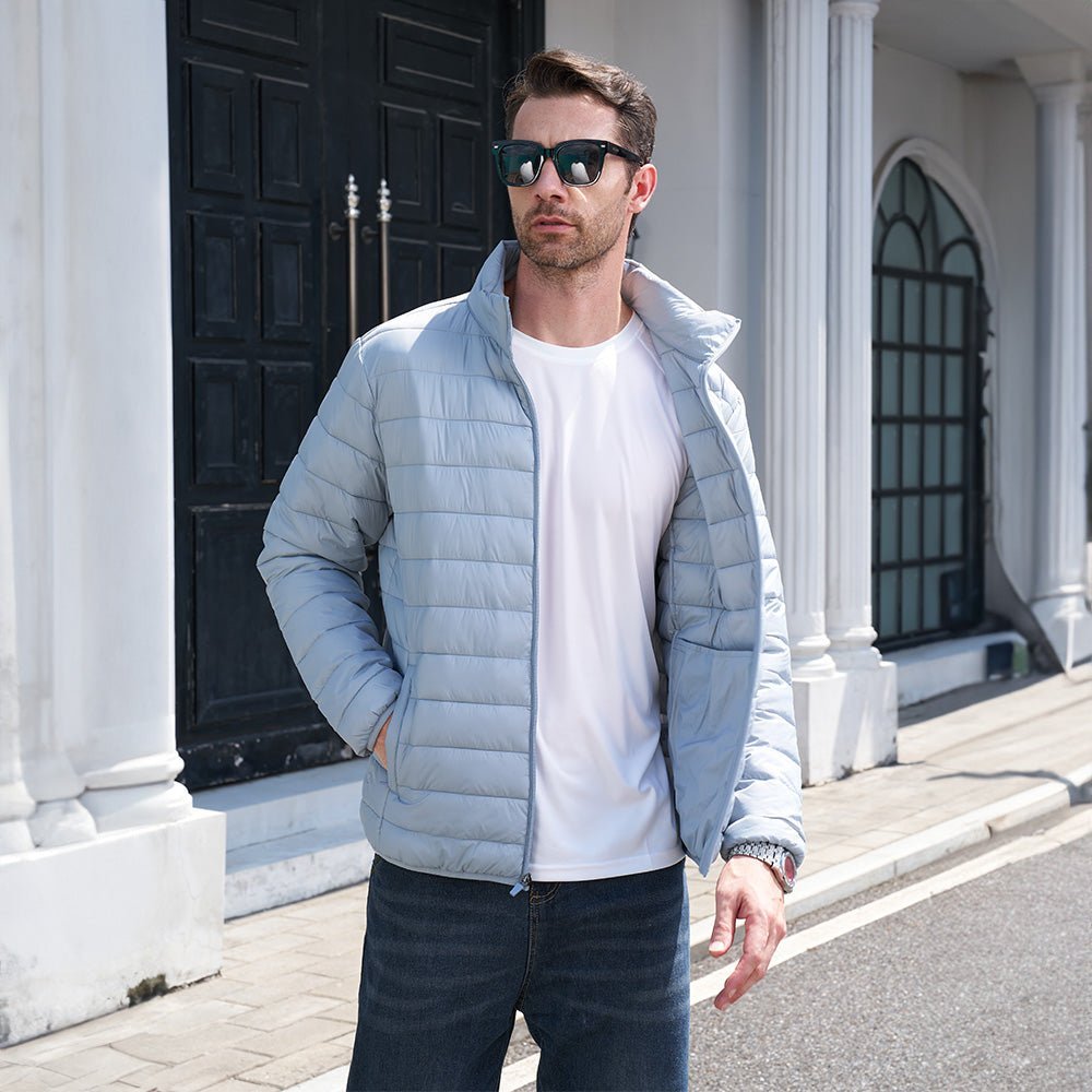 Men's Lightweight Puffer Jacket – Water - Repellent Winter Coat - veyora