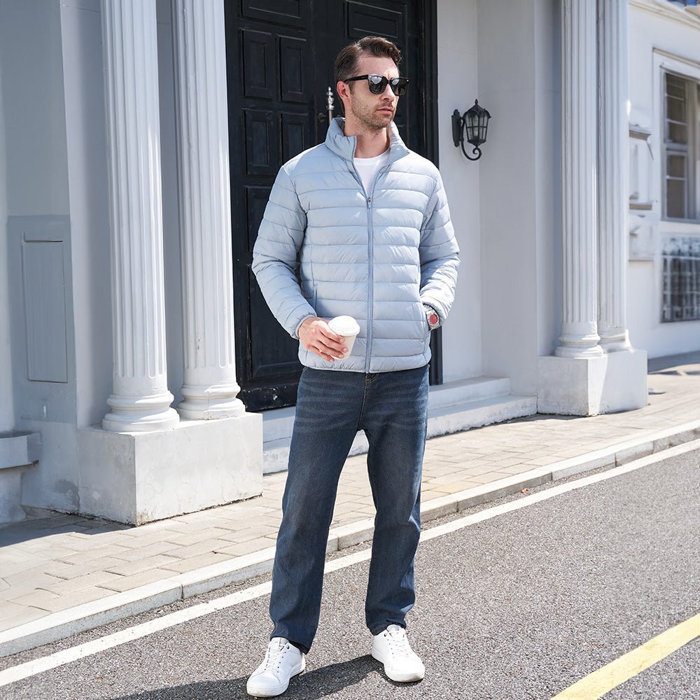 Men's Lightweight Puffer Jacket – Water - Repellent Winter Coat - veyora