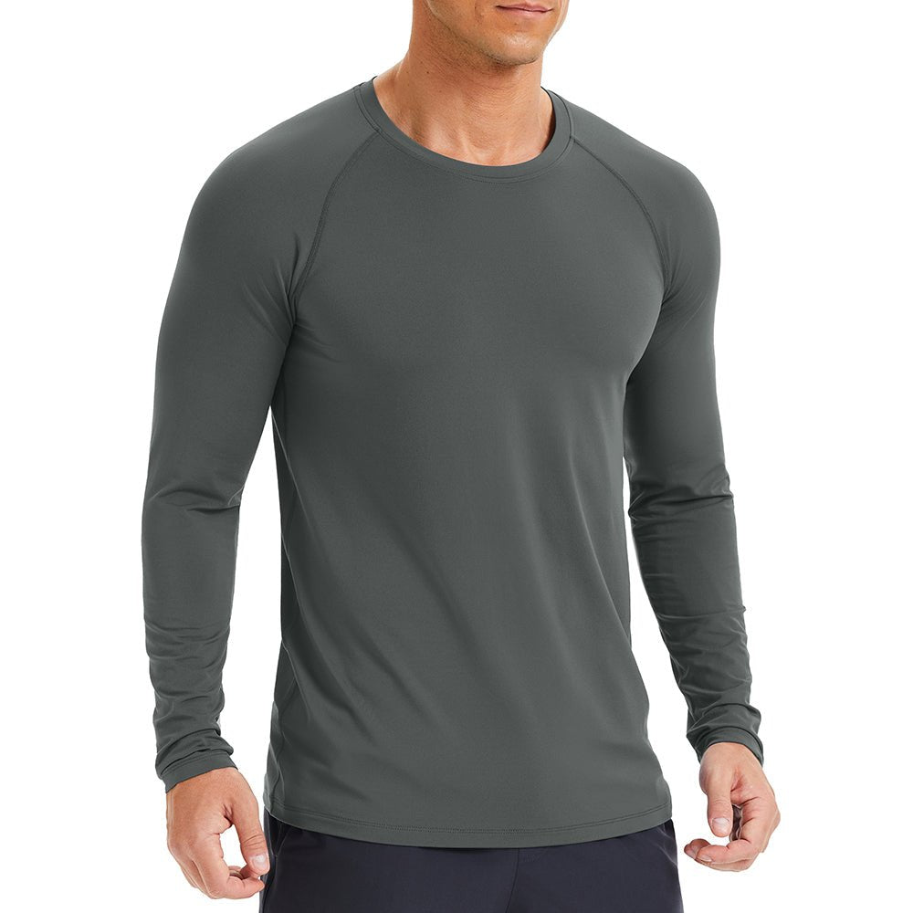 Men's Long Sleeve Rash Guard UPF 50+ Athletic Swim Shirt