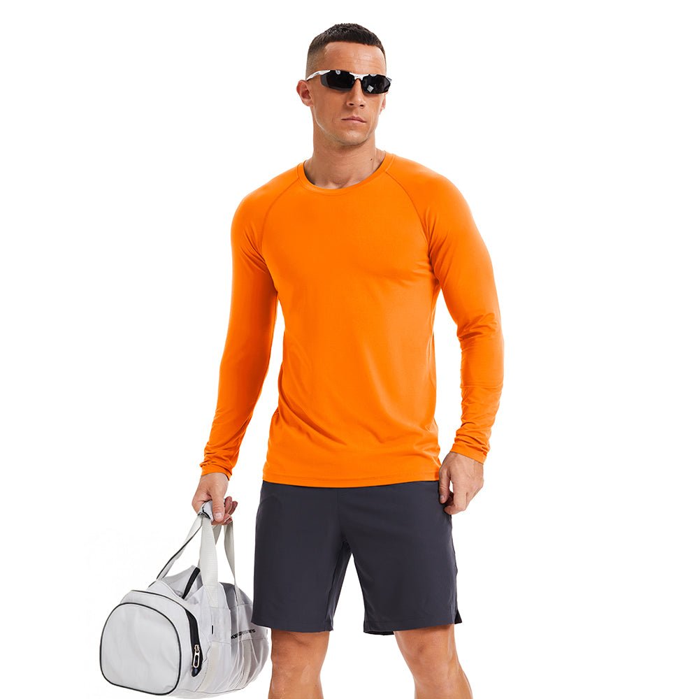Men's Long Sleeve Rash Guard UPF 50+ Athletic Swim Shirt