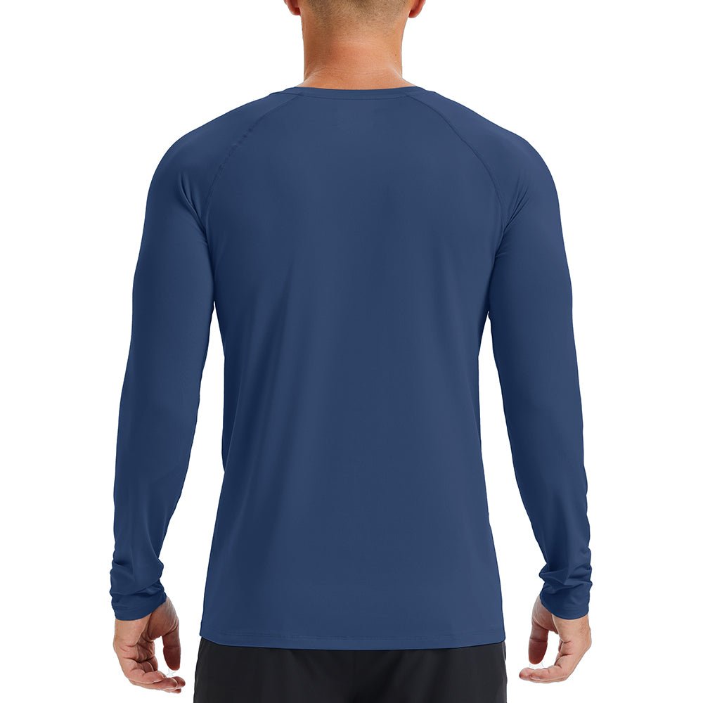 Men's Long Sleeve Rash Guard UPF 50+ Athletic Swim Shirt - veyora