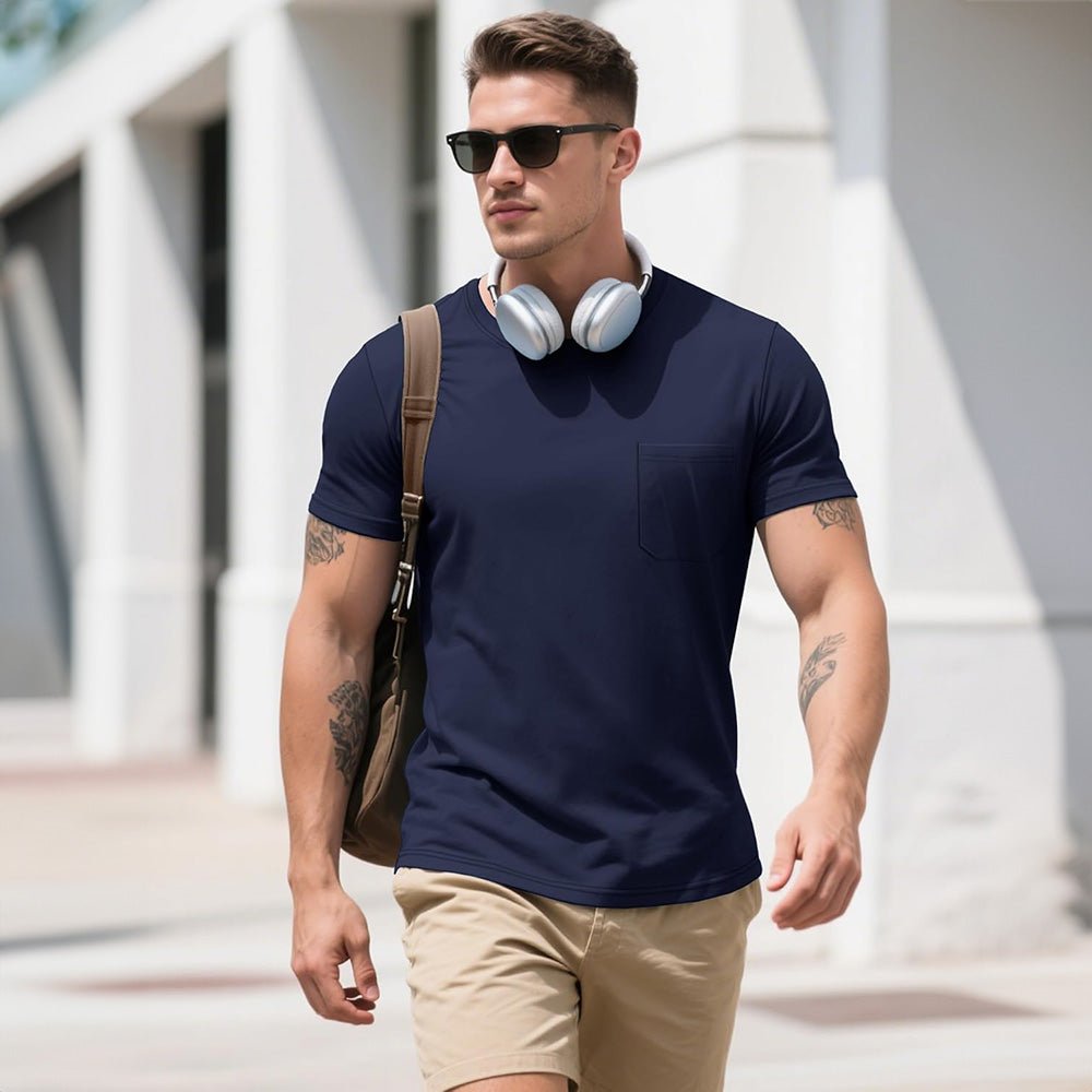 Men's Pocket T-Shirt UPF 50+ Lightweight Summer Crewneck - veyora