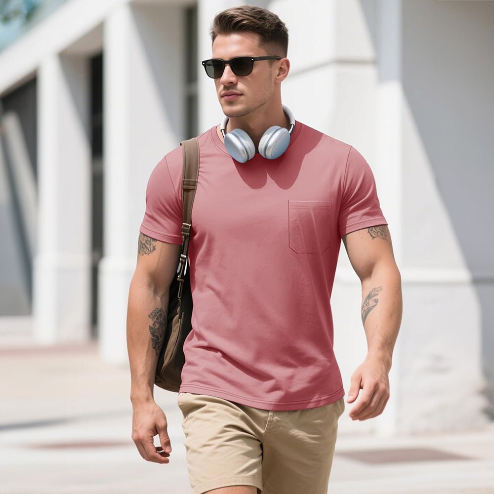 Men's Pocket T-Shirt UPF 50+ Lightweight Summer Crewneck - veyora