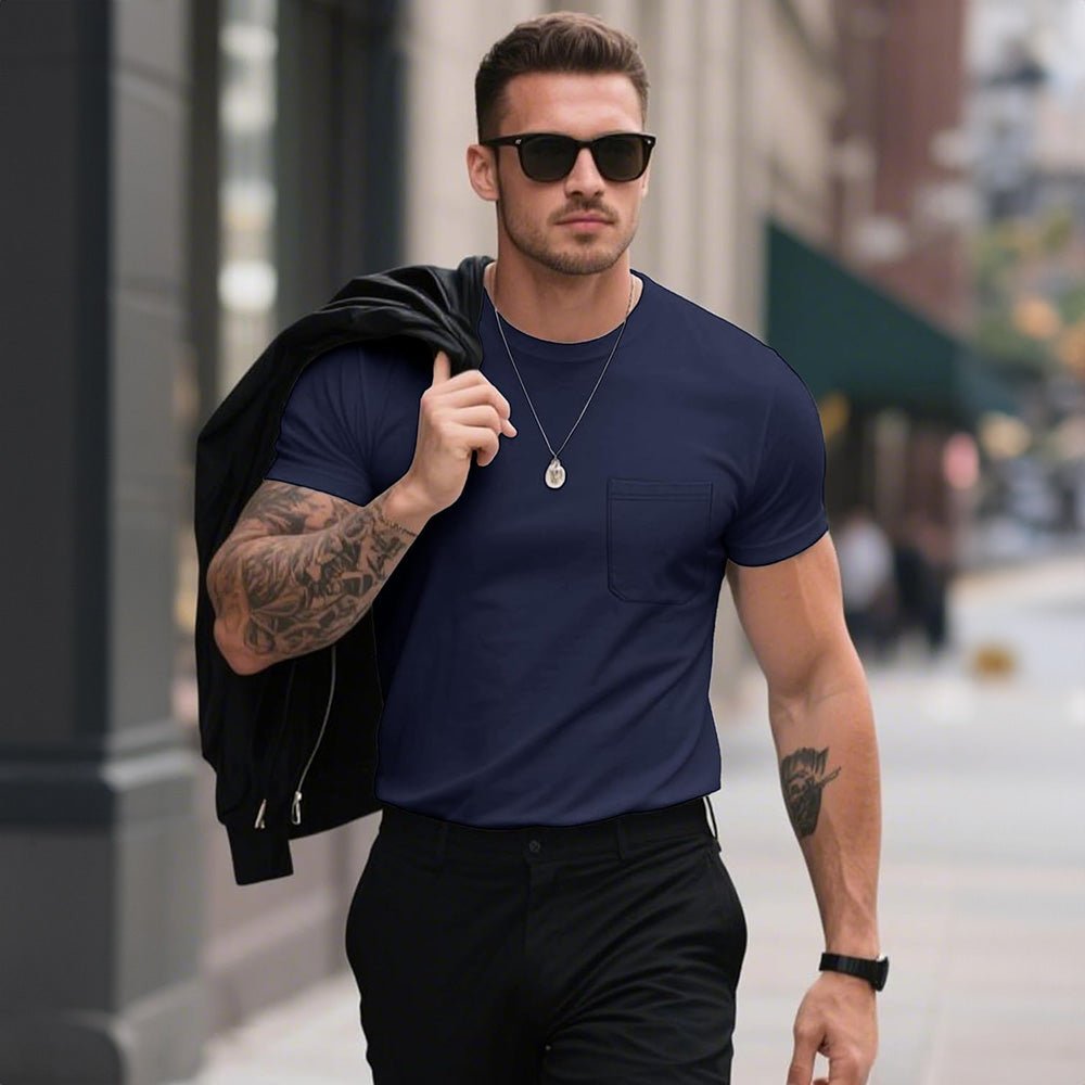 Men's Pocket T-Shirt UPF 50+ Lightweight Summer Crewneck - veyora