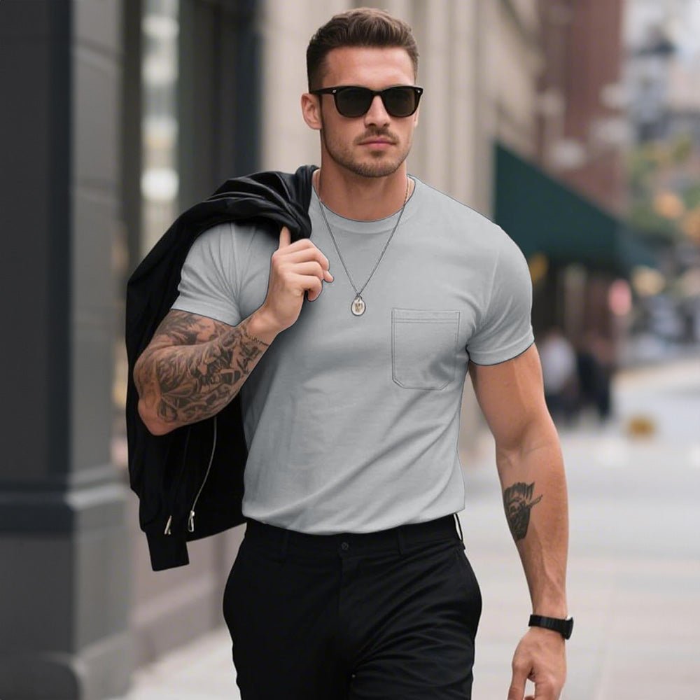 Men's Pocket T-Shirt UPF 50+ Lightweight Summer Crewneck - veyora