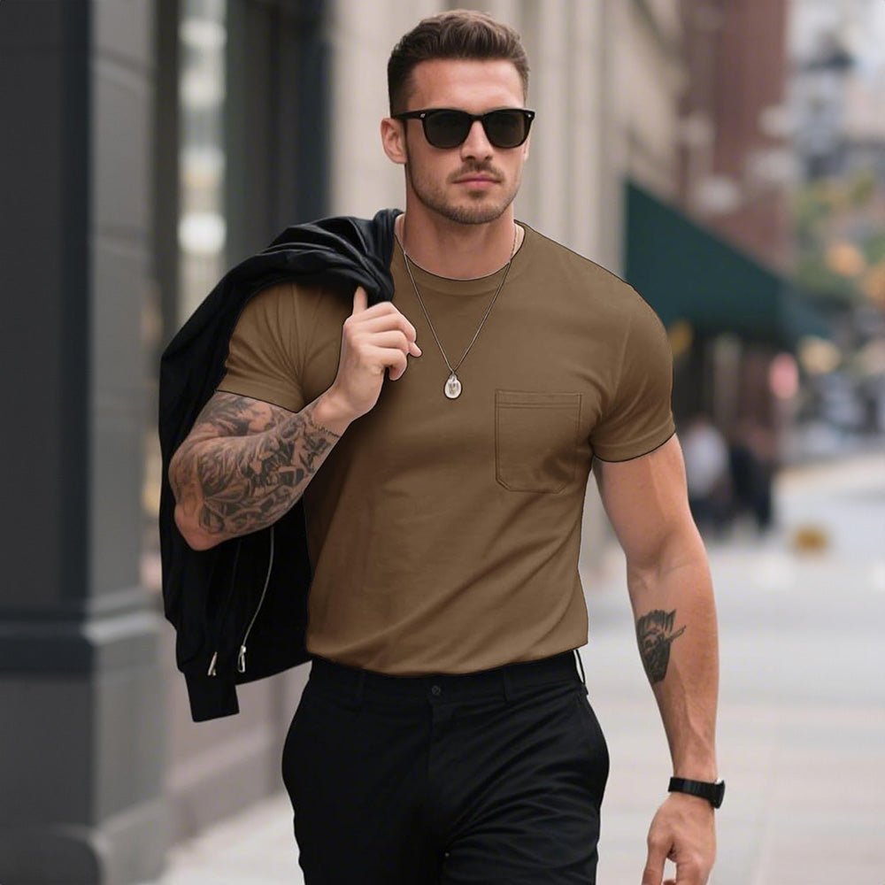 Men's Pocket T-Shirt UPF 50+ Lightweight Summer Crewneck - veyora