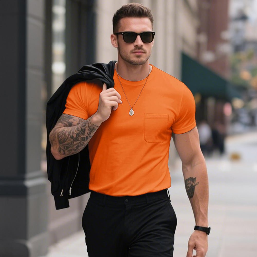 Men's Pocket T-Shirt UPF 50+ Lightweight Summer Crewneck - veyora