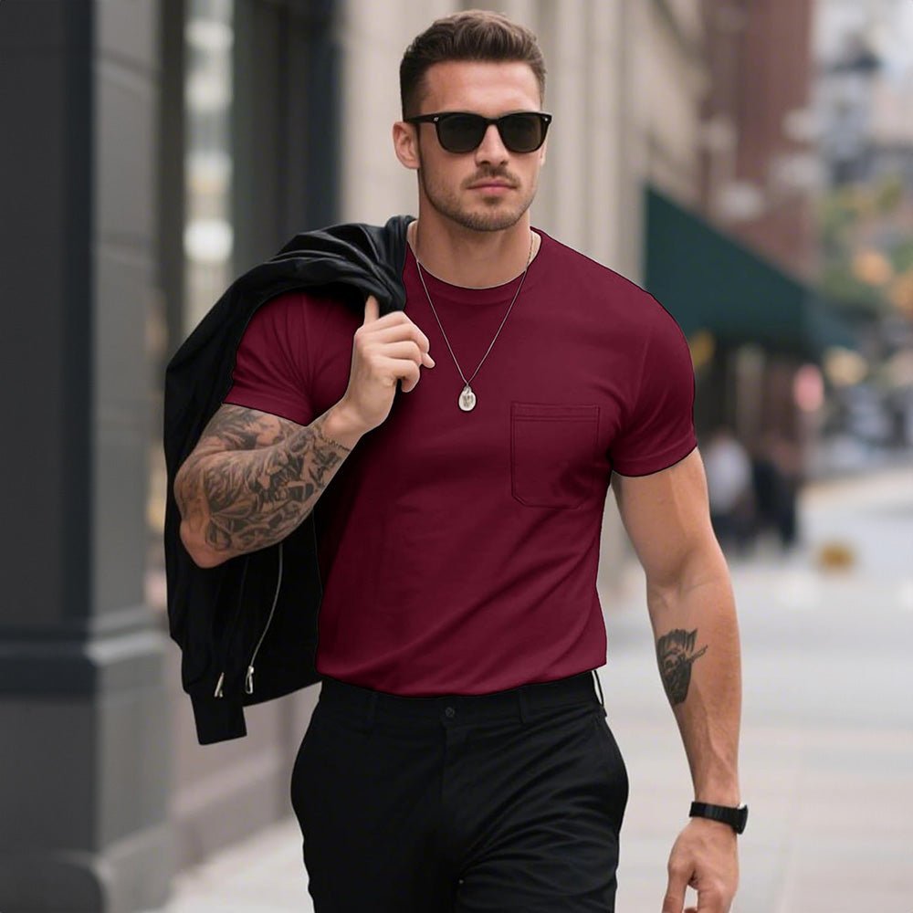 Men's Pocket T-Shirt UPF 50+ Lightweight Summer Crewneck - veyora