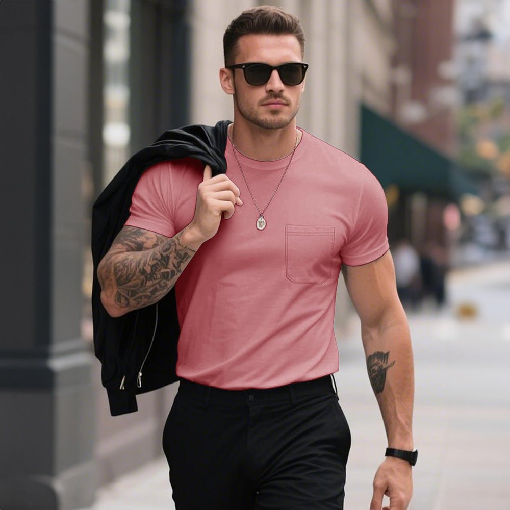 Men's Pocket T-Shirt UPF 50+ Lightweight Summer Crewneck - veyora