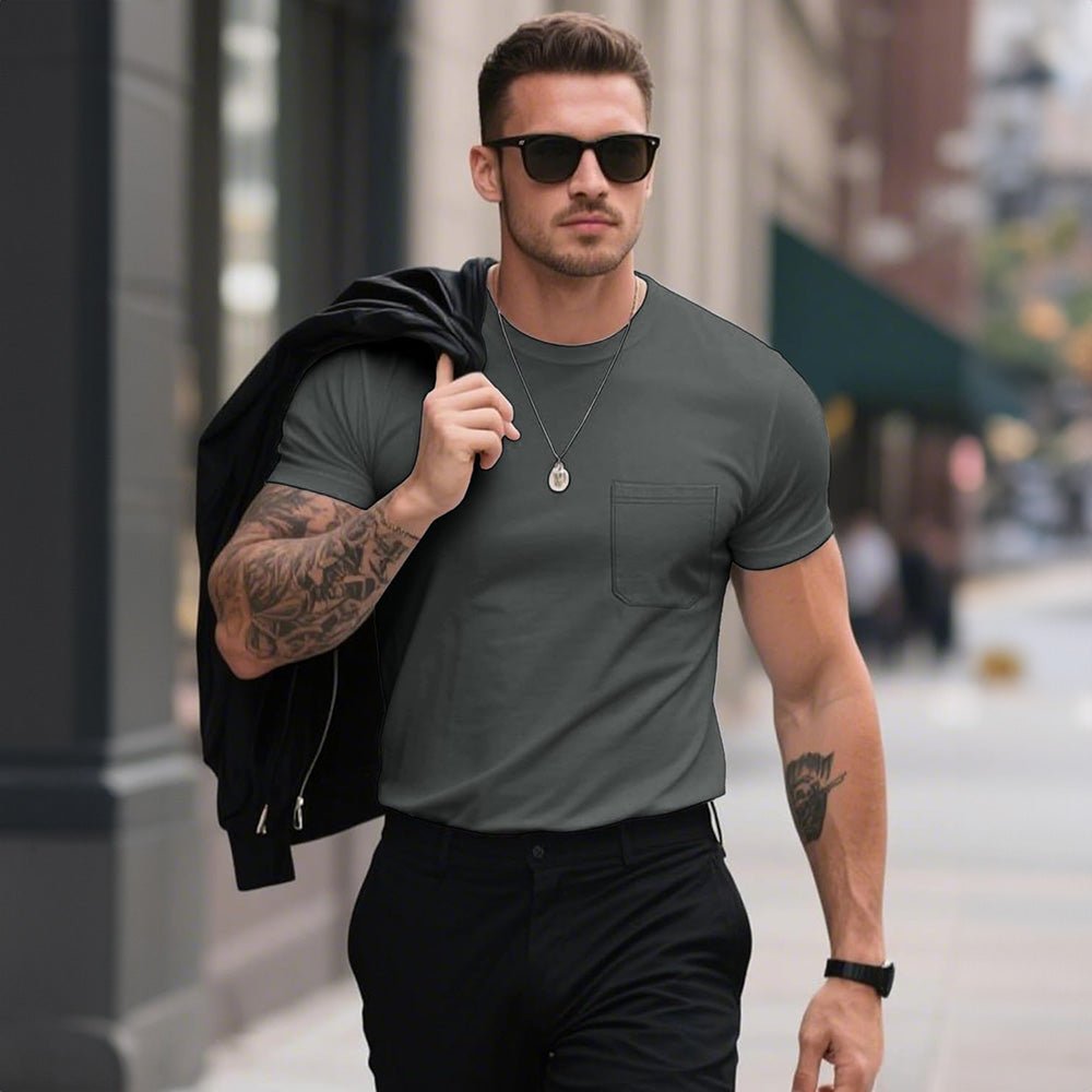 Men's Pocket T-Shirt UPF 50+ Lightweight Summer Crewneck - veyora