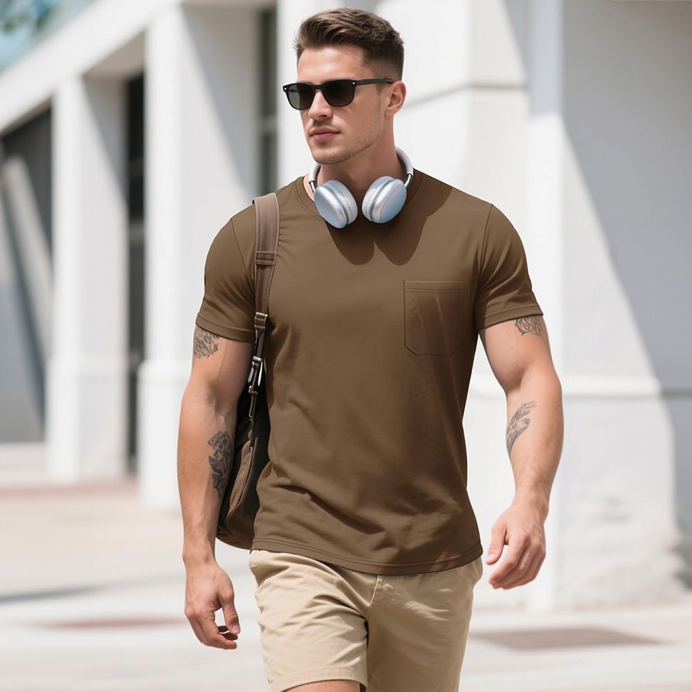 Men's Pocket T-Shirt UPF 50+ Lightweight Summer Crewneck - veyora