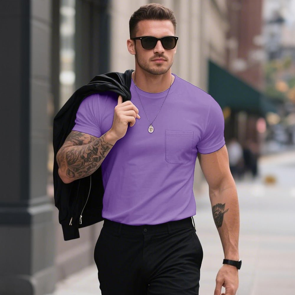 Men's Pocket T-Shirt UPF 50+ Lightweight Summer Crewneck - veyora