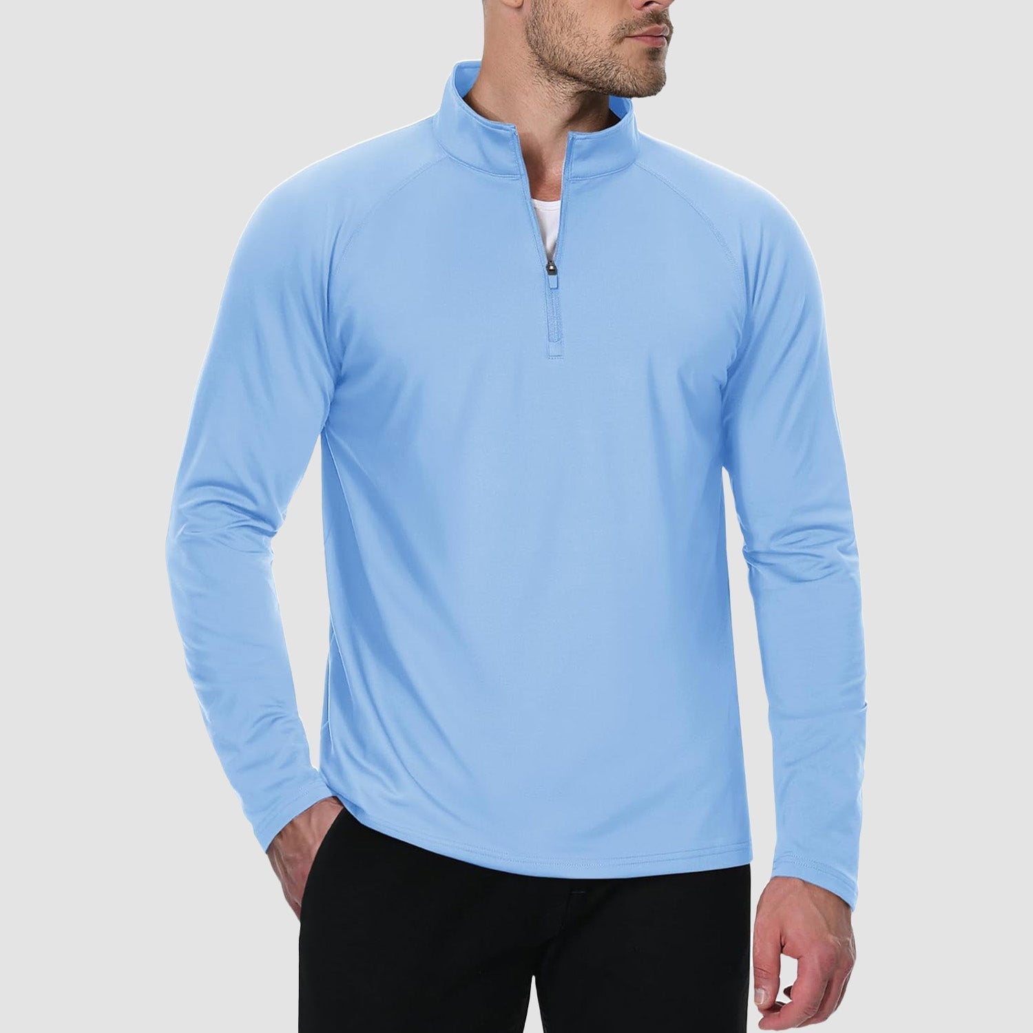 Men's Fleece - Lined Quarter Zip Pullover Sweatshirt - veyora