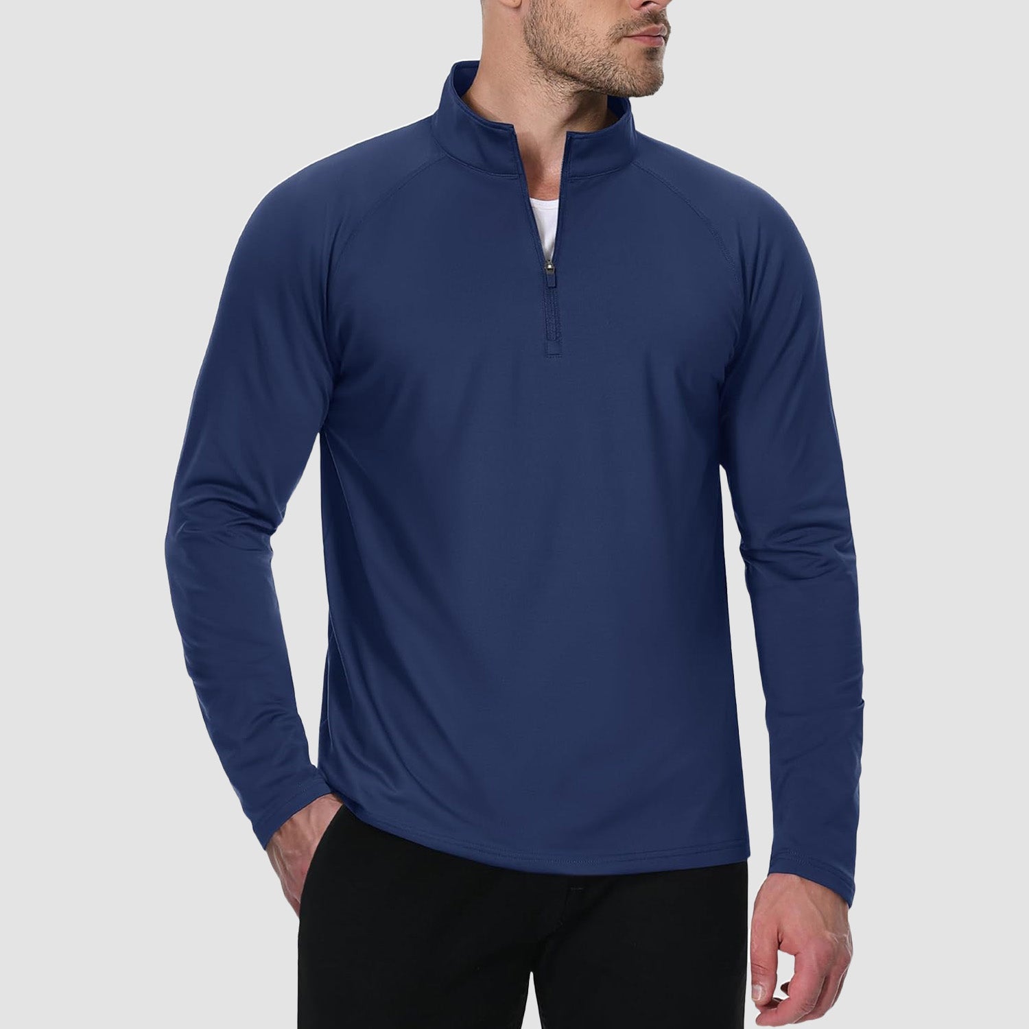Men's Fleece - Lined Quarter Zip Pullover Sweatshirt - veyora