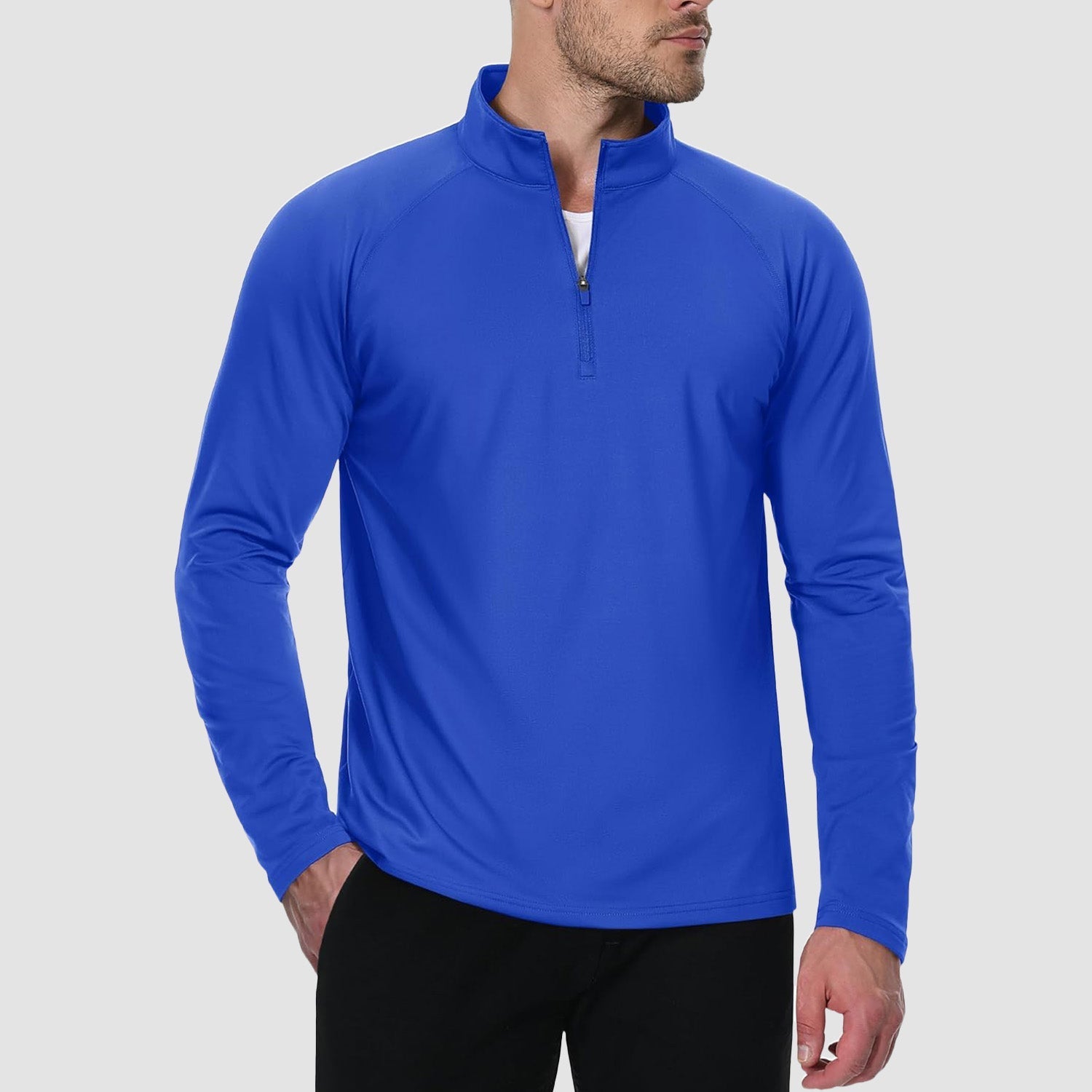 Men's Fleece - Lined Quarter Zip Pullover Sweatshirt - veyora