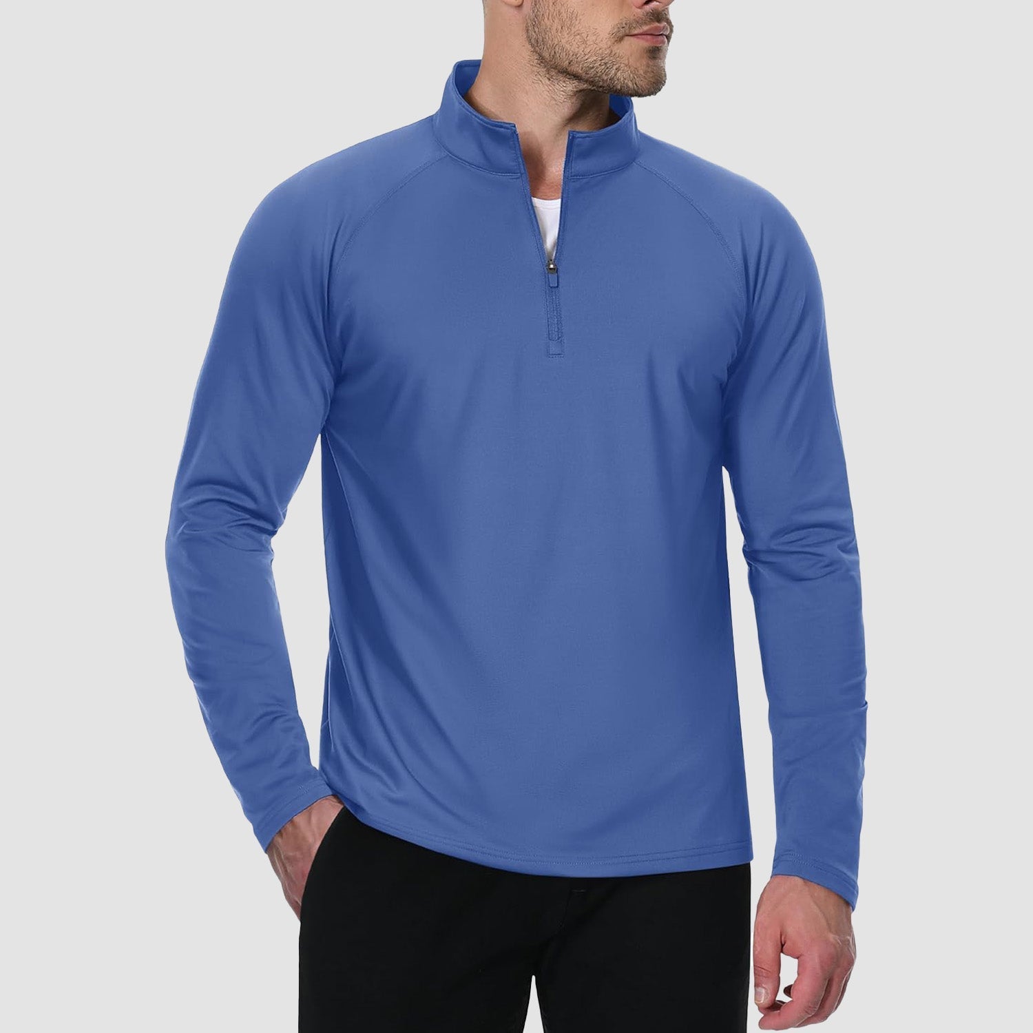 Men's Fleece - Lined Quarter Zip Pullover Sweatshirt - veyora