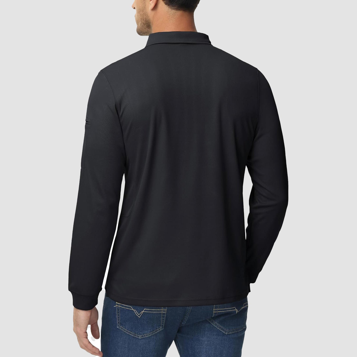 Men's Quick Dry Tactical Polo - Long Sleeve Performance Shirt