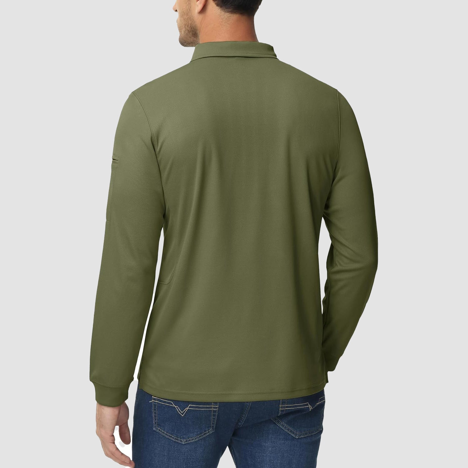 Men's Quick Dry Tactical Polo - Long Sleeve Performance Shirt