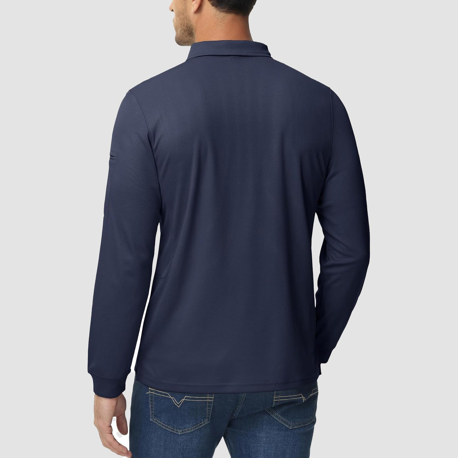 Men's Quick Dry Tactical Polo - Long Sleeve Performance Shirt