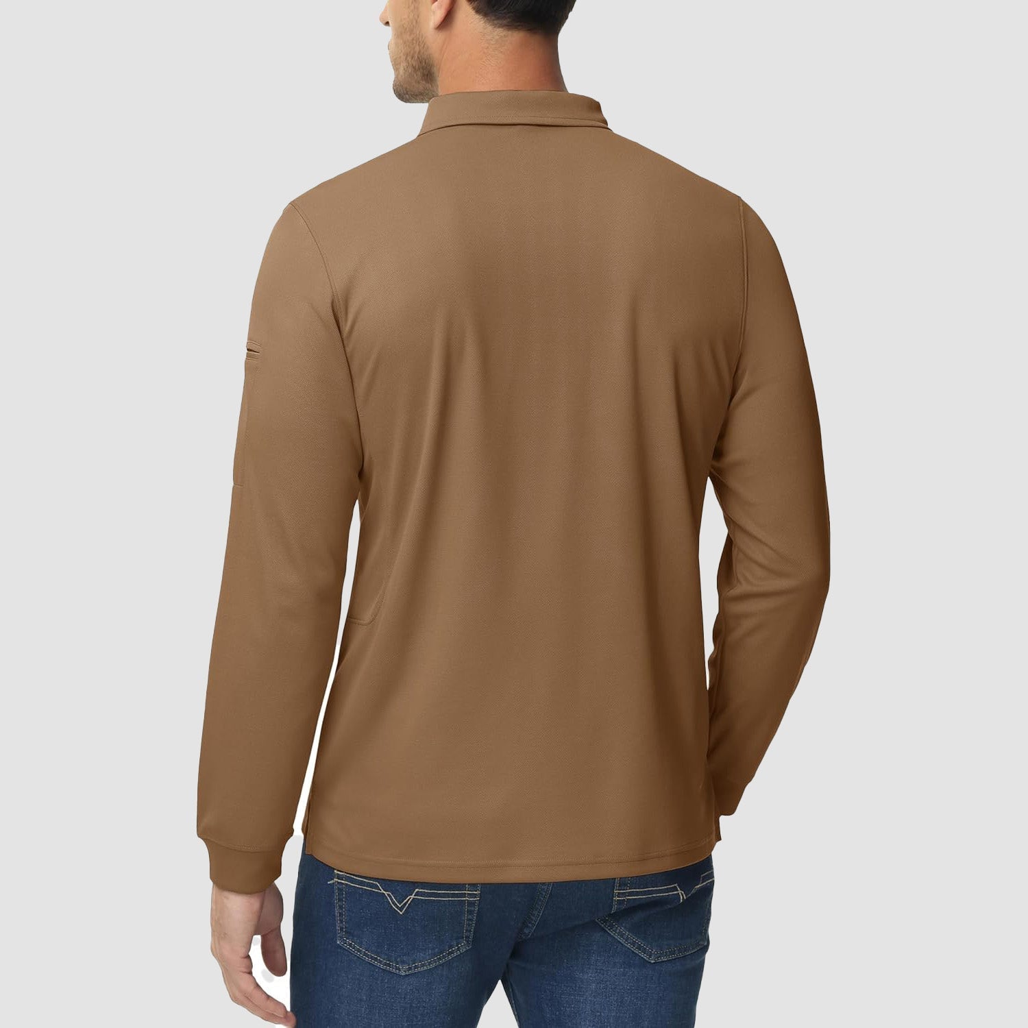 Men's Quick Dry Tactical Polo - Long Sleeve Performance Shirt