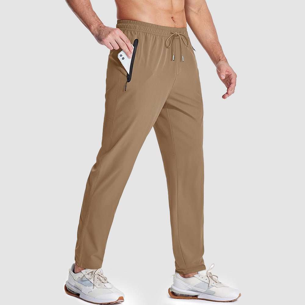 Men's Quick Dry Track Pants - Lightweight, Zipper Pockets
