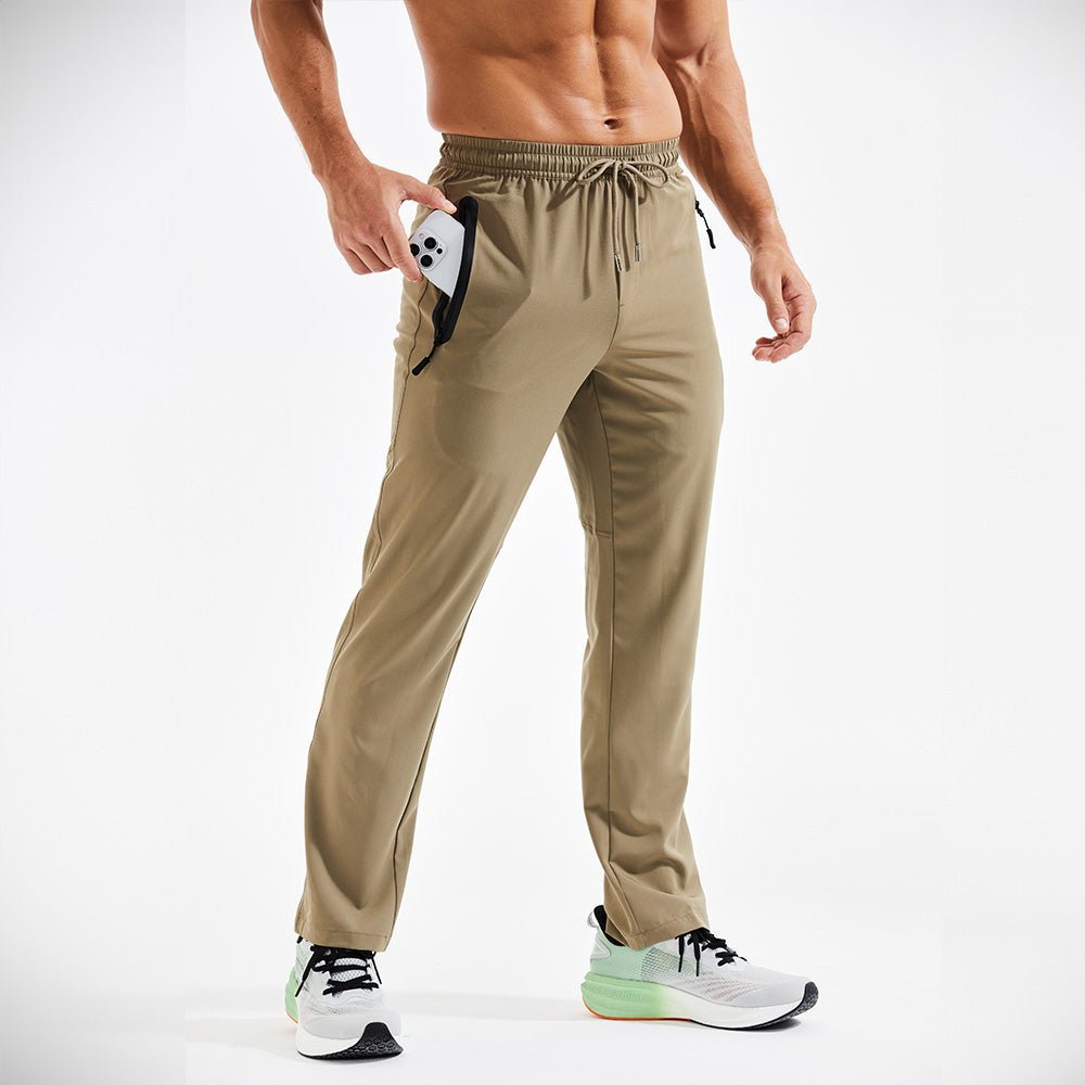 Men's Quick Dry Track Pants - Lightweight, Zipper Pockets - veyora