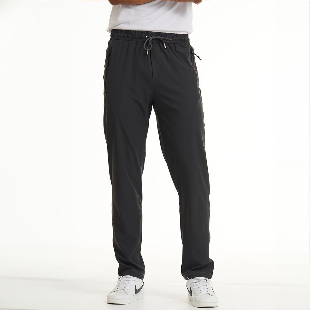 Men's Quick Dry Track Pants - Lightweight, Zipper Pockets - veyora