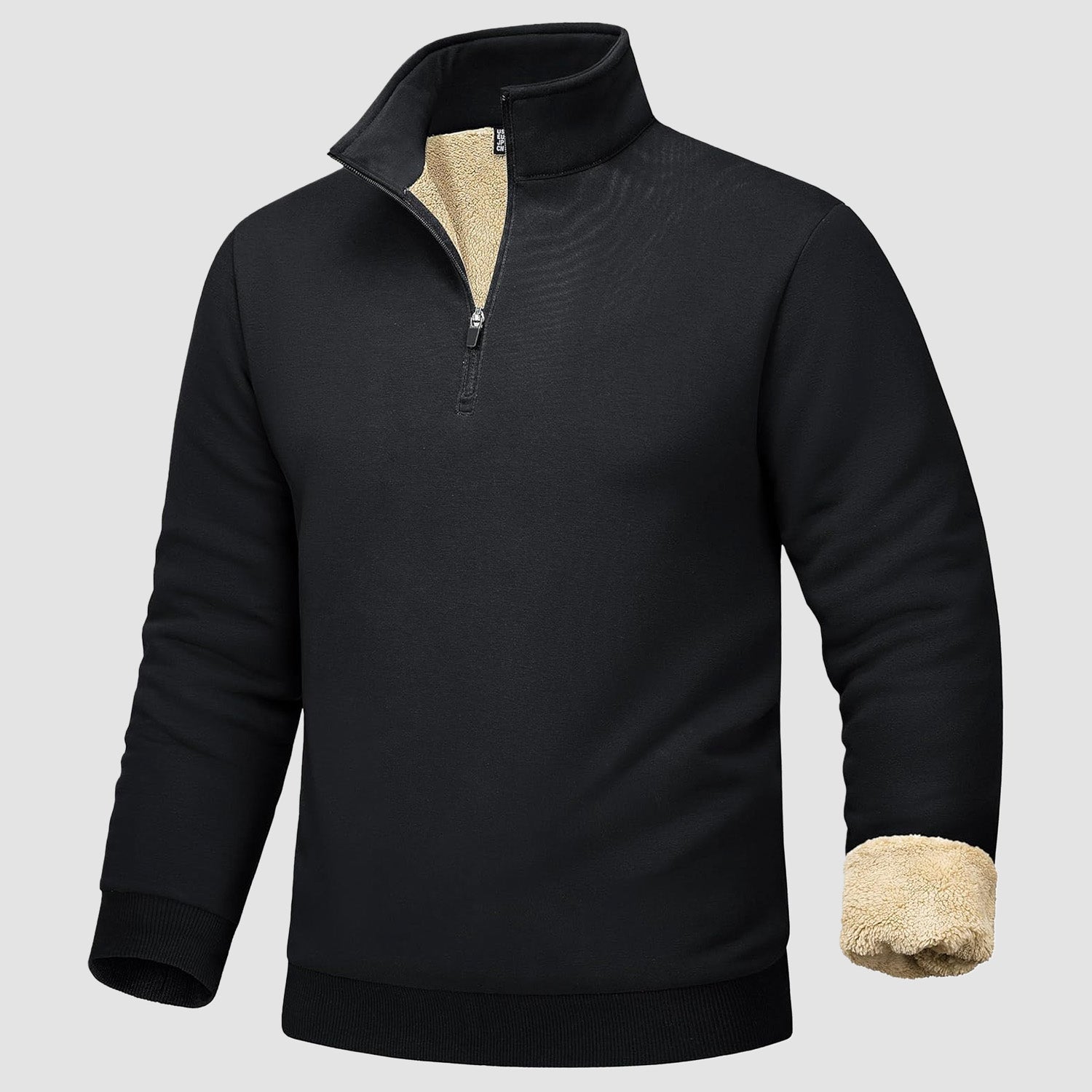 Men's Sherpa Lined Quarter Zip Fleece Pullover
