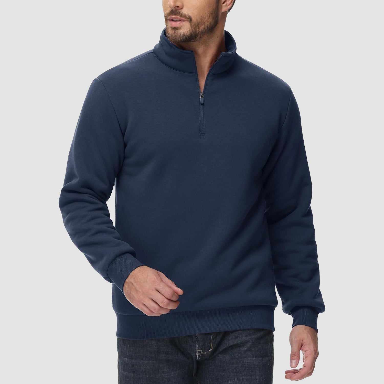 Men's Sherpa Lined Quarter Zip Fleece Pullover