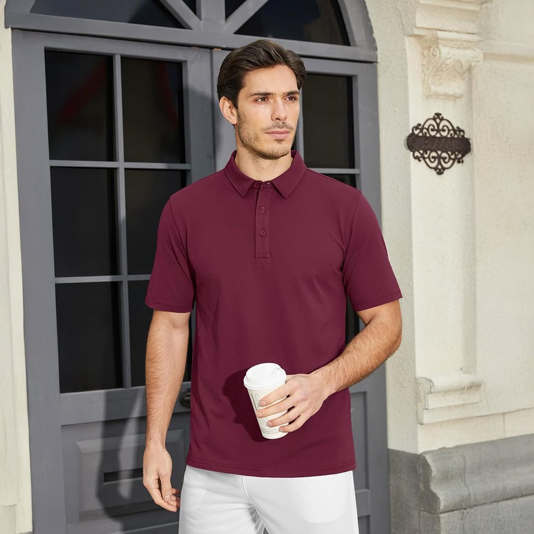 Men's Short Sleeve Golf Polo Shirt - veyora