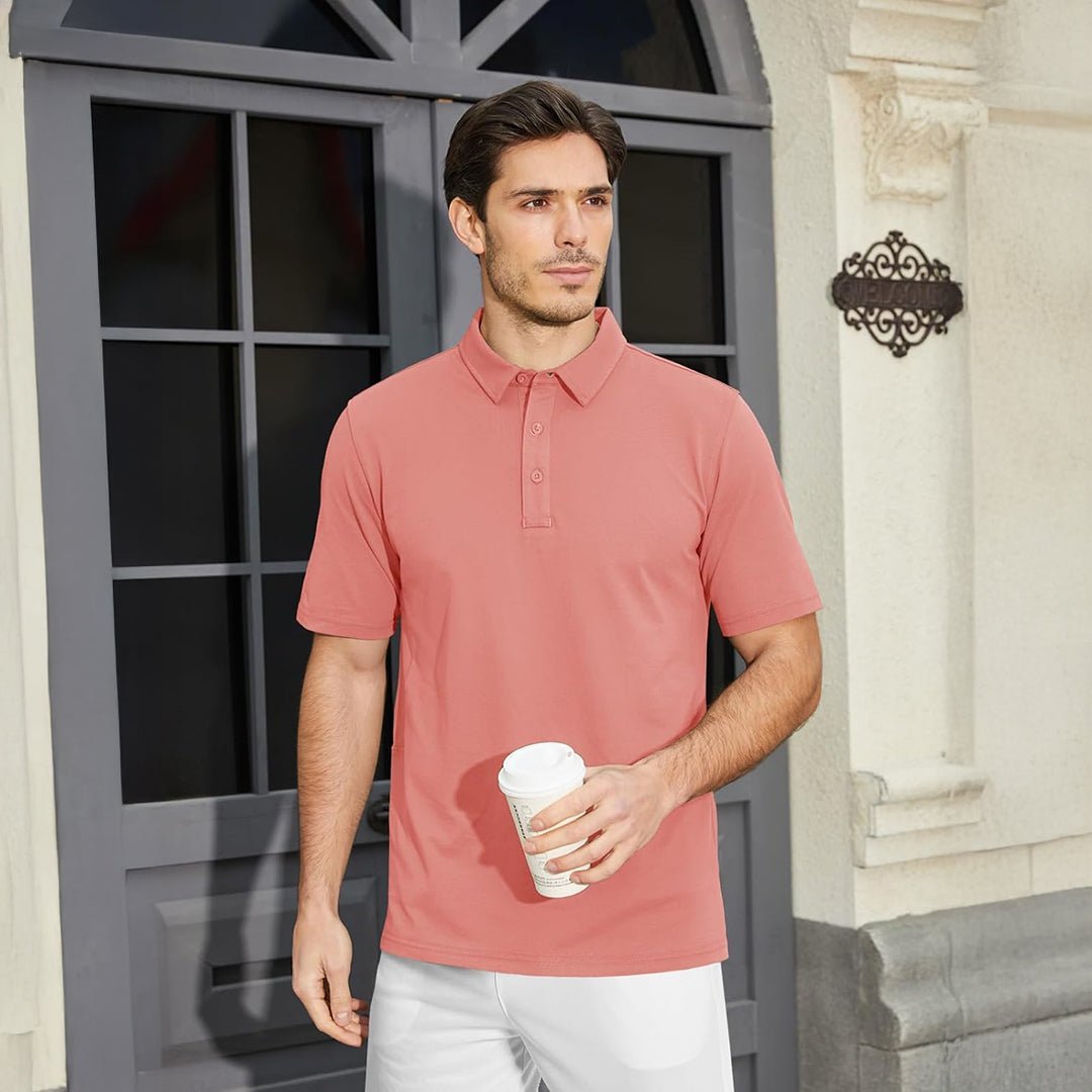 Men's Short Sleeve Golf Polo Shirt - veyora